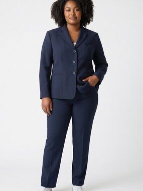 Jones New York Platinum Collection Navy Three Button Jacket -14W